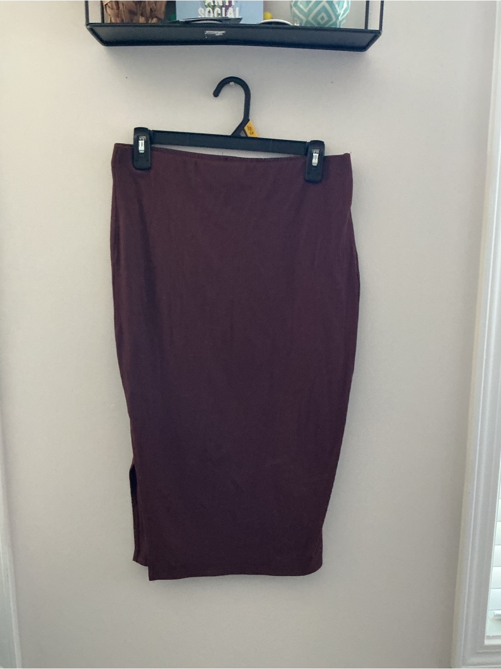 SHEIN Burgundy Midi Pencil Skirt